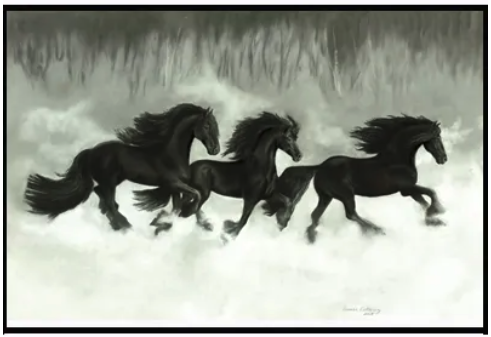 Mother's Day Gift - Friesians in the Mist